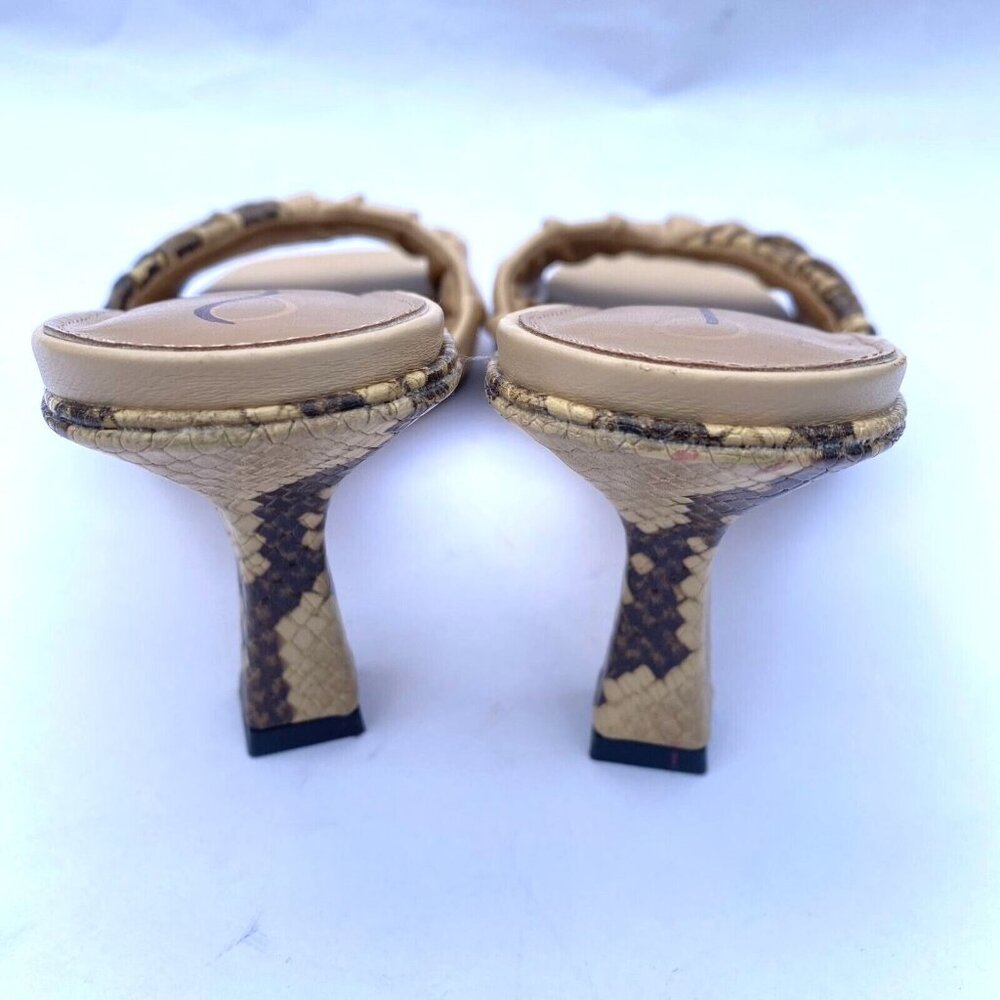 Sam Edelman Kittie Slides 3" Heeled Sandal Sz 6M Beige/Snakeprint NWOB $180 - Picture 8 of 12